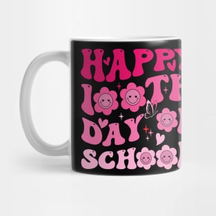 Happy 100th Day of School - Fun and Cute Retro Flower Design Mug